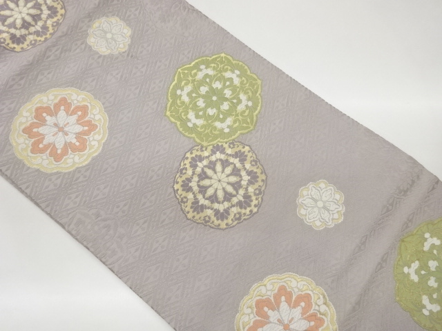 JAPANESE NAGOYA OBI / WOVEN FLOWER CREST